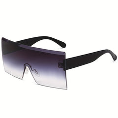 Y2K Rimless Sunglasses Large Tinted Gradient Sun Shades UV400