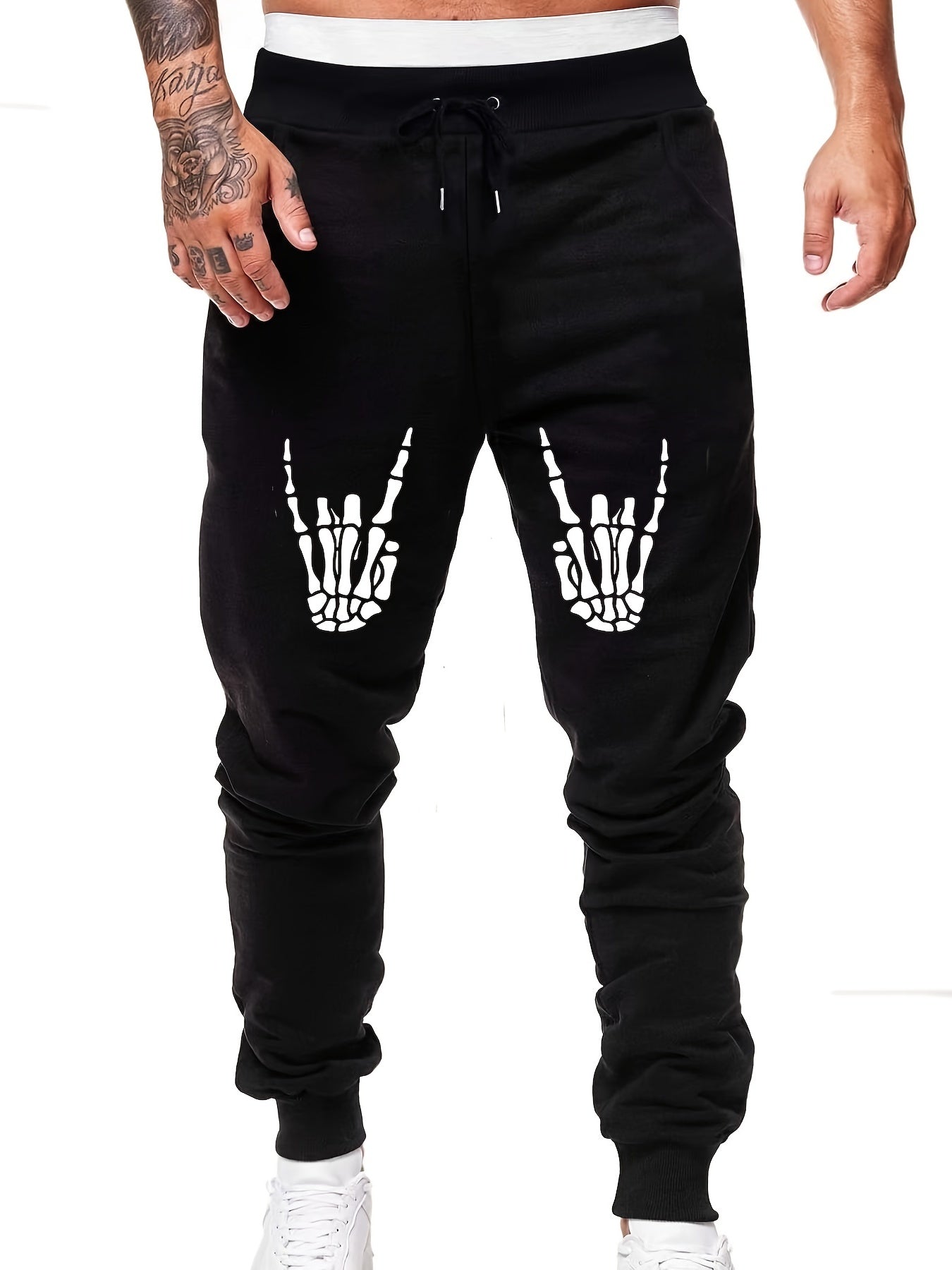 Men's Skull Hand Print Sport Pants
