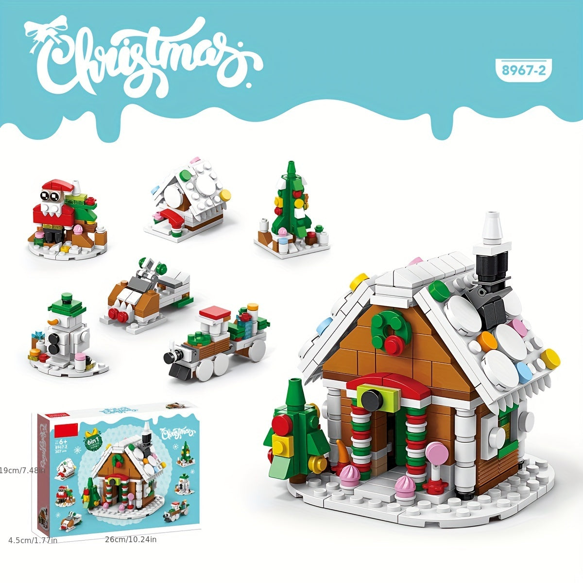 Christmas Scene Building Blocks DIY Decoration Ornaments Children's Toys