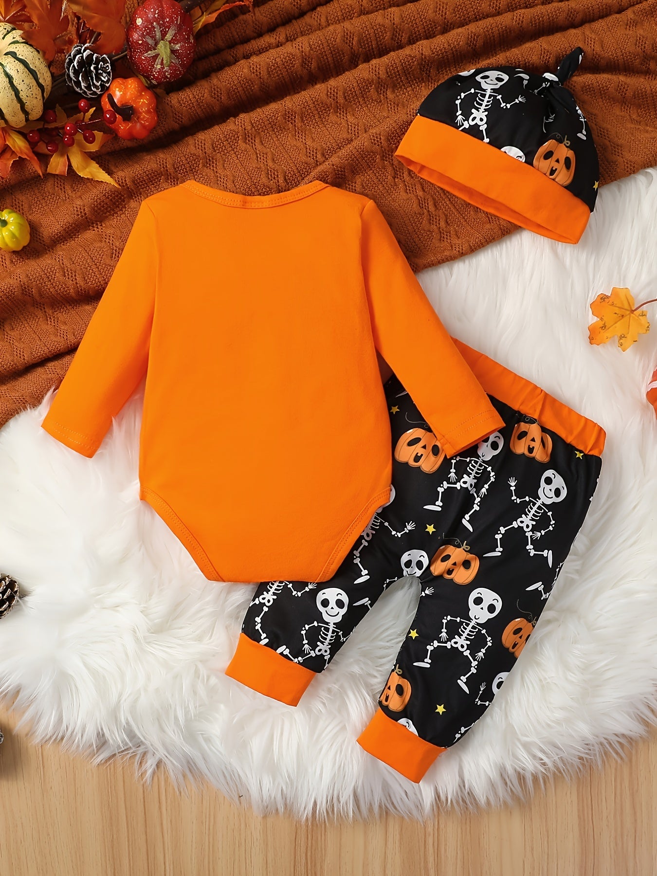 Baby Boys My First Halloween Romper Pumpkin Smiley Print