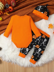 Baby Boys My First Halloween Romper Pumpkin Smiley Print