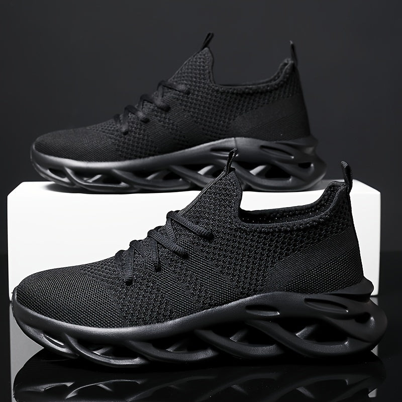 Men's Breathable Blade Type Sneakers Non Slip Lace Up Shoes