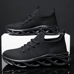 Men's Breathable Blade Type Sneakers Non Slip Lace Up Shoes