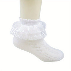 Girls Lace Patchwork Sweet Princess Socks 6 Pairs