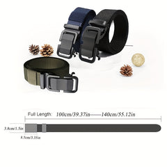 2pcs Men's Ratchet Belts Casual Nylon Web Belt Golf Belts