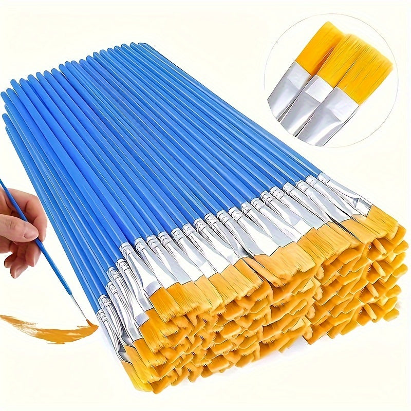 20pcs Nylon Artist Paintbrush Set with 60 Dye Boxes Wooden Handle Drawing Tools