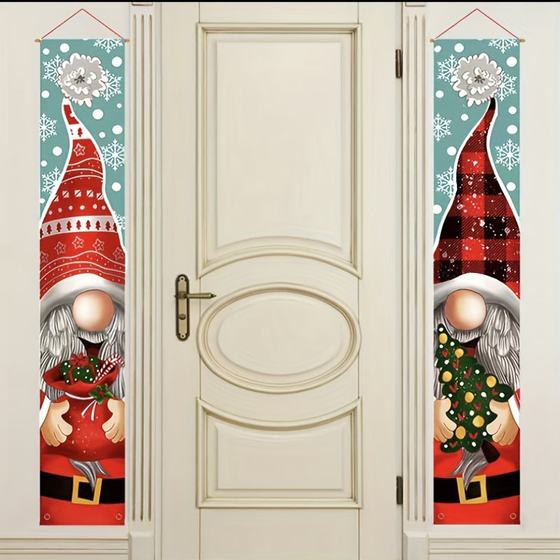 2pcs Santa Claus Door Banner Christmas Decorations Xmas Indoor Outdoor Wall
