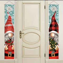 2pcs Santa Claus Door Banner Christmas Decorations Xmas Indoor Outdoor Wall