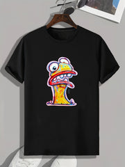 Cartoon Print Men's Graphic T-shirt for Summer