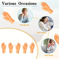 10 Packs Tiny Finger Hands Mini Hand Finger Puppets Realistic Rubber Hand