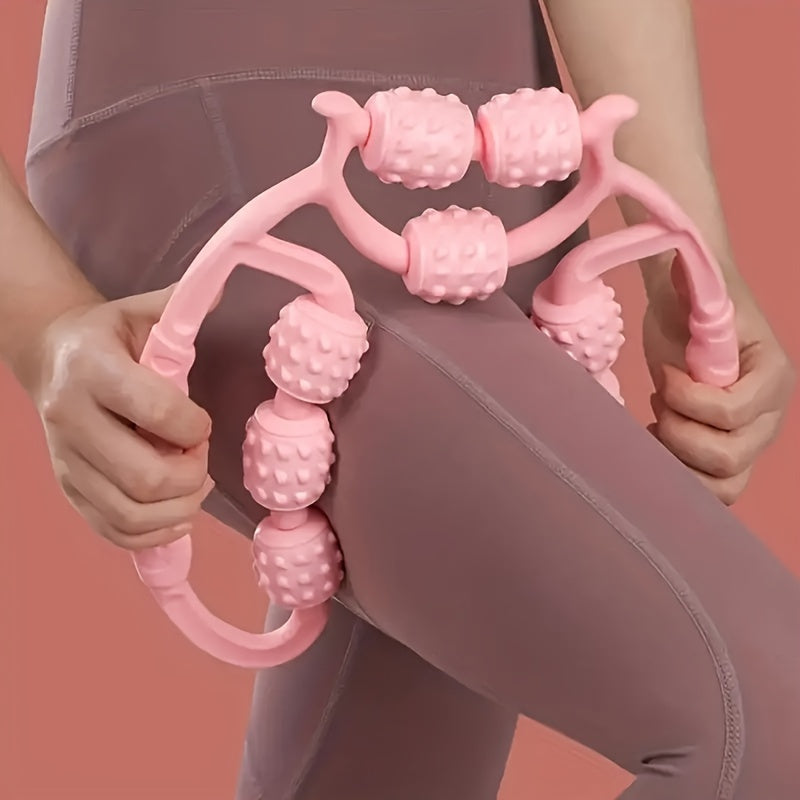 9-Wheel Leg Clamp Roller Massager for Muscle Relaxation