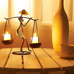 Pastoral Character Candle Holder - Home Decoration & Camping