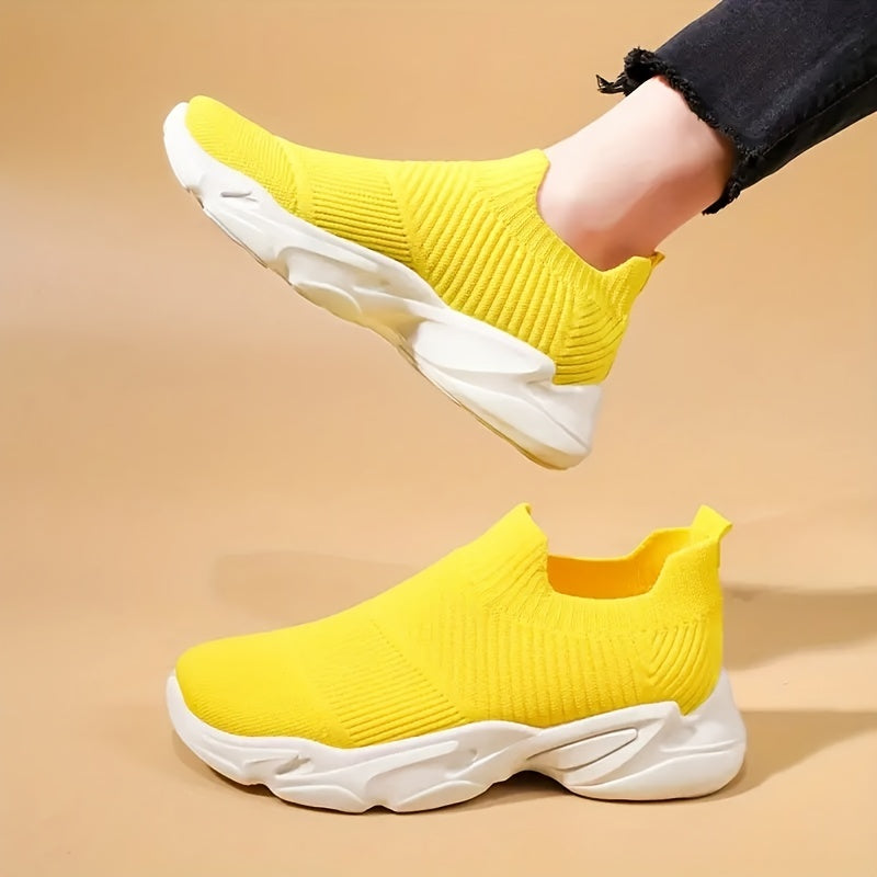 Women's Lightweight Knitted Running Shoes Breathable Low Top Sneakers