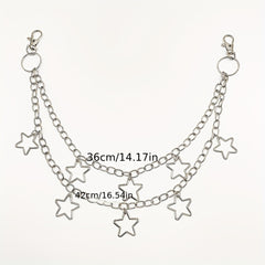 Retro Pentagram Multilayer Pants Chain Men's Waist Chain Y2K Jewelry