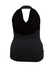 Cowl Halter Neck Plus Size Tank Top