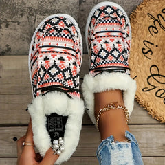 Women's Geometric Snow Shoes Warm & Lightweight Outdoor Low Top