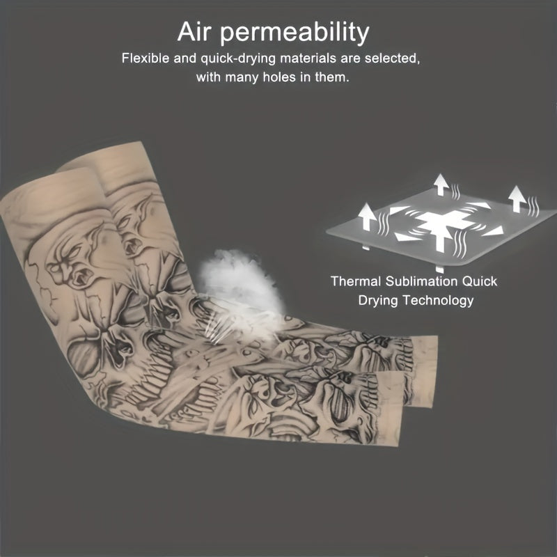 Men's Cooling Arm Sleeves Long Anti slip UV Protection Sports Arm Sleeves