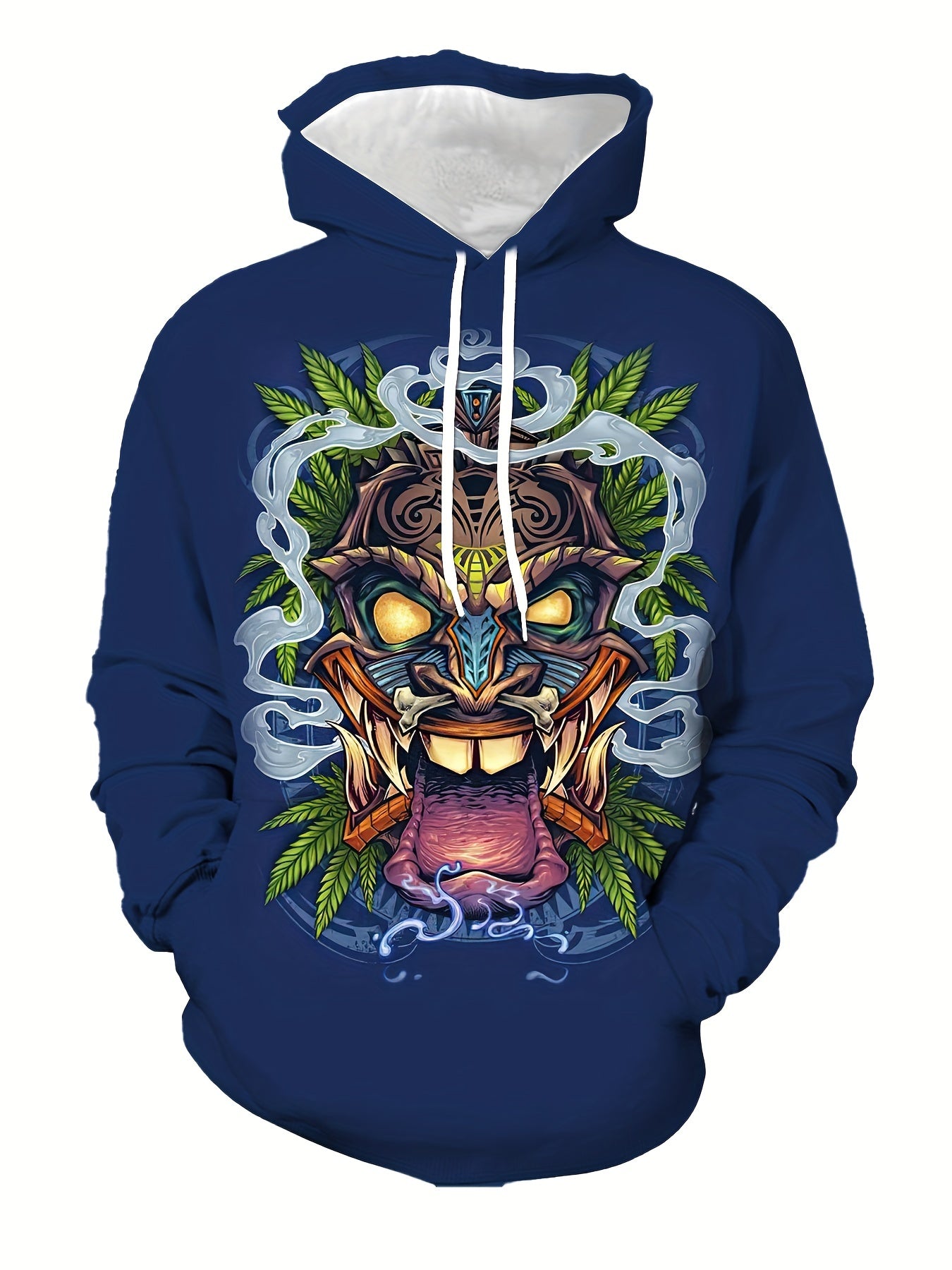 Monster Print Hoodie Graphic Hooded Pullover Mens Clothing Autumn Winter