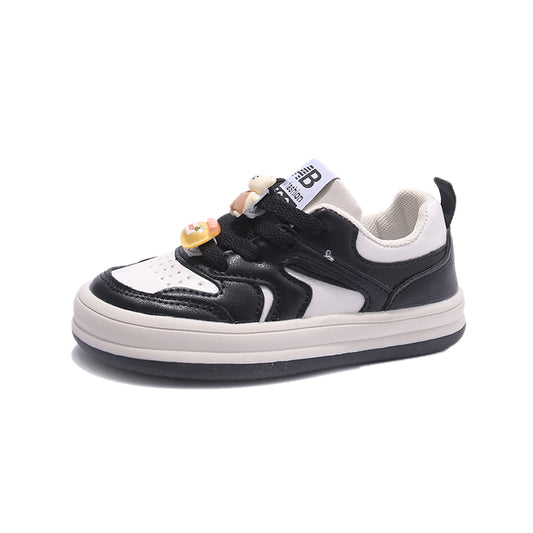 Cartoon Bear Charm Girls Skate Shoes Lightweight Outdoor Sneakers