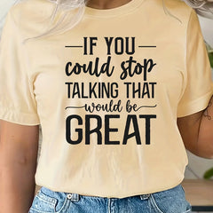 Letter Graphic Tee Round Neck Casual Sports TShirt Women's Summer Tops