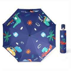 Portable Cartoon Animal Folding Umbrella for Kids, Windproof UV Protection