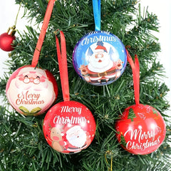 Christmas Candy Box Tin Ball Gift Packaging Round Shaped Mini Box