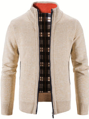 Men's Fleece Jacket Casual Comfortable Zip Up Cardigan