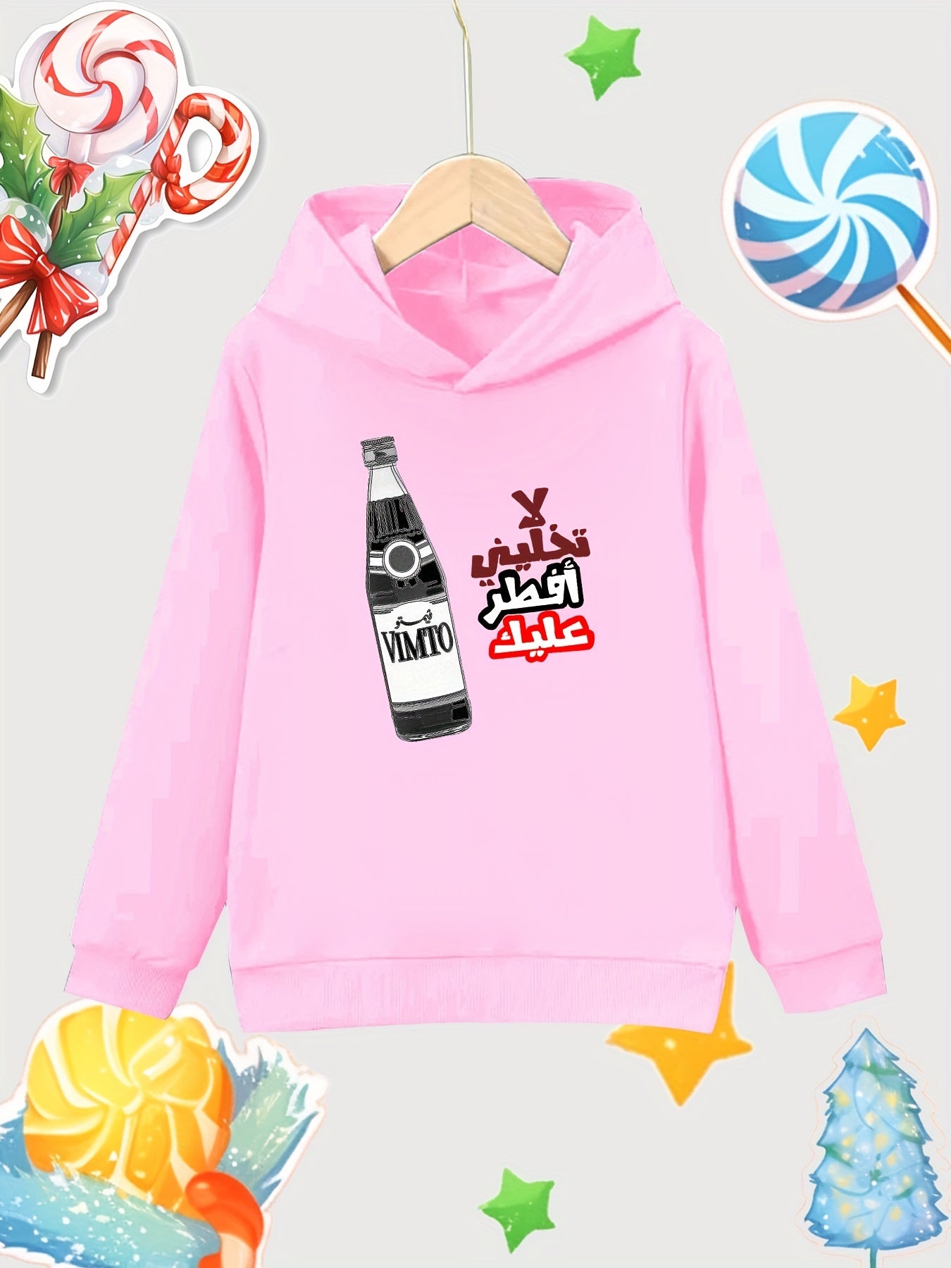 Girls Comfy 95 Cotton Cartoon Hoodie Sweatshirt For Sports Running
