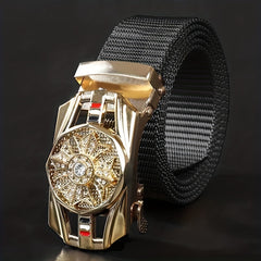 Men's Automatic Buckle Rotatable Nylon Canvas Casual Belt