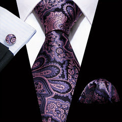 Barry Wang Men's Neckties Paisley Pocket Set
