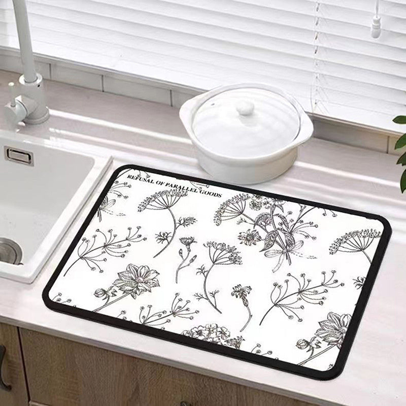 1Pc Drain Pad Absorbent Non Slip Sink Countertop Protector