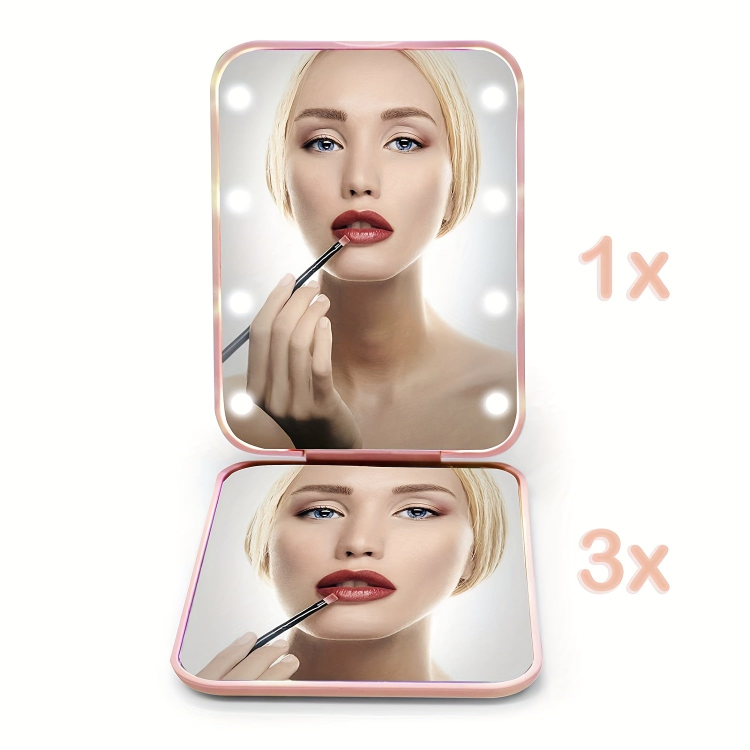 LED Mini Travel Makeup Mirror Compact Mirror With Lights