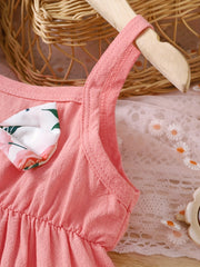 Holiday Bow Pleated Cami Dress For Toddler Baby Girls