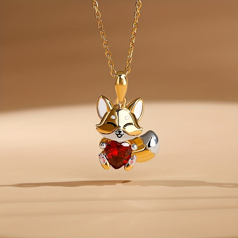 Fox Pendant Necklace Animal Jewelry Girls Kids Accessories