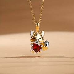 Fox Pendant Necklace Animal Jewelry Girls Kids Accessories