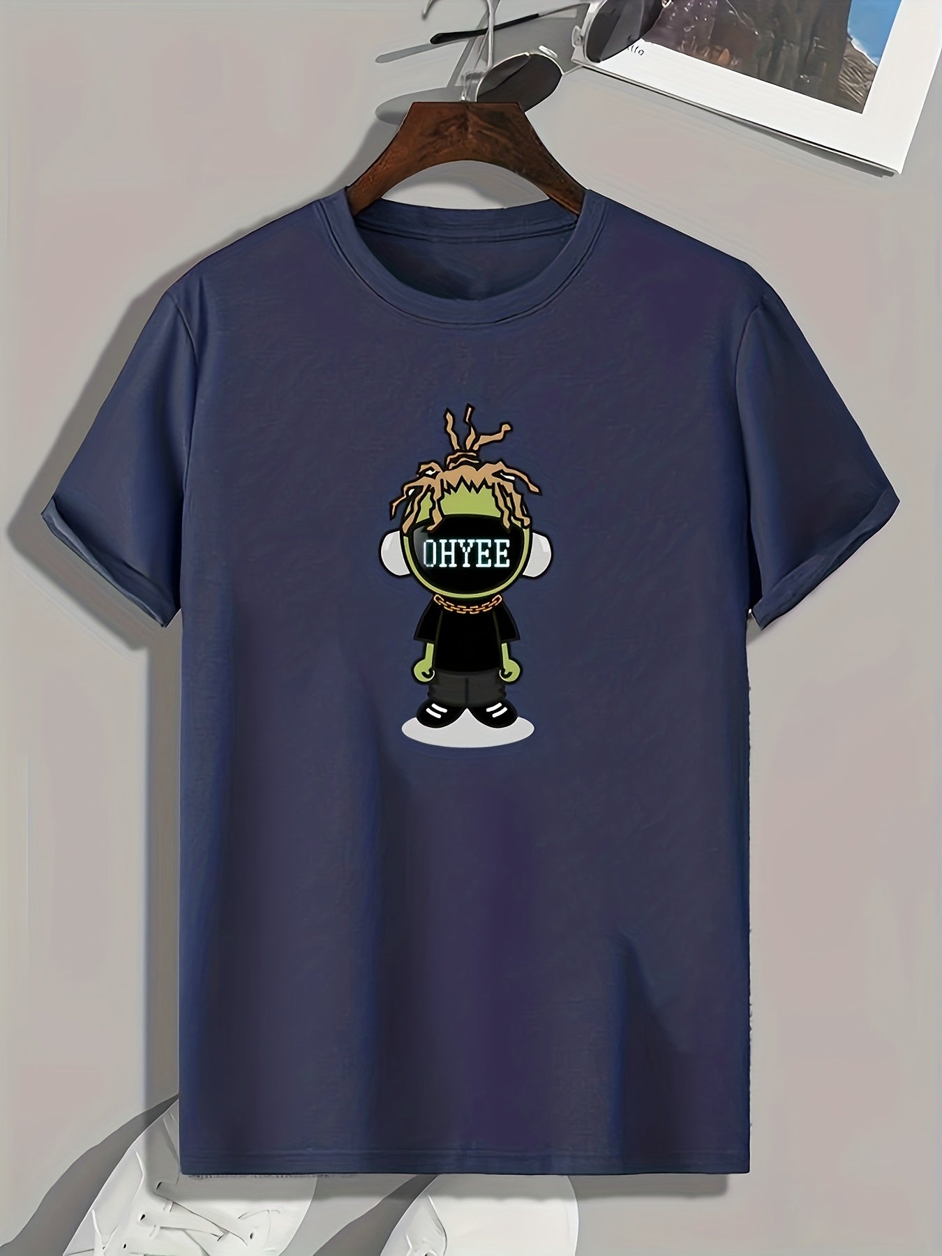 Cartoon Pattern Print Men's Sports T-shirt Graphic Tee