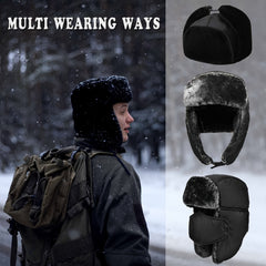 Winter Trapper Hat With Face Cover Windproof Warm Hat