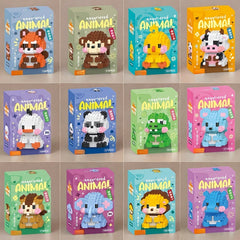 12pcs Animal Building Blocks Set Small Particle Building Block