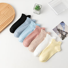 7 Pairs Solid Ankle Socks Casual & Comfy All match Low Cut Socks Women's