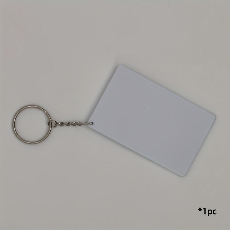 10pcs Plastic Sublimation Key Chain Rectangle Backpack Ornament