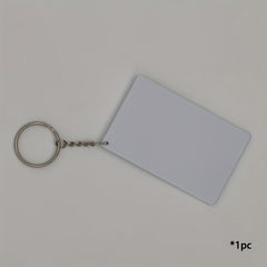 10pcs Plastic Sublimation Key Chain Rectangle Backpack Ornament