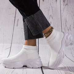 Breathable Running Shoes Slip On Woven Casual Outdoor Sneakers