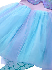 Girls Mermaid Princess Dress Fishtail Birthday Gift Costume Party Set