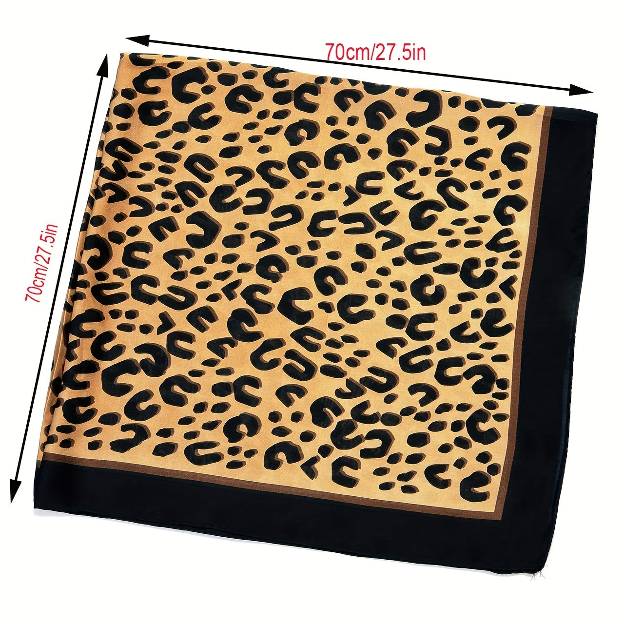 Leopard Print Square Scarf Classic Silk Neckerchief Casual Bandana