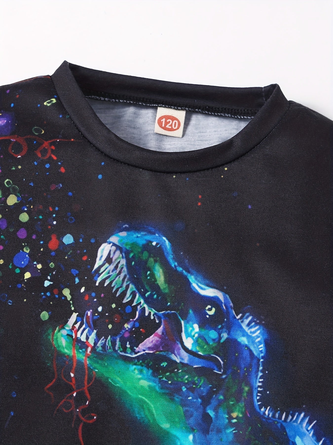 Boys Dinosaur Graphic Tee-Crew Neck & Short Sleeves