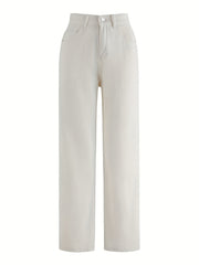 Wide Leg Jeans Mid Rise Denim Pants