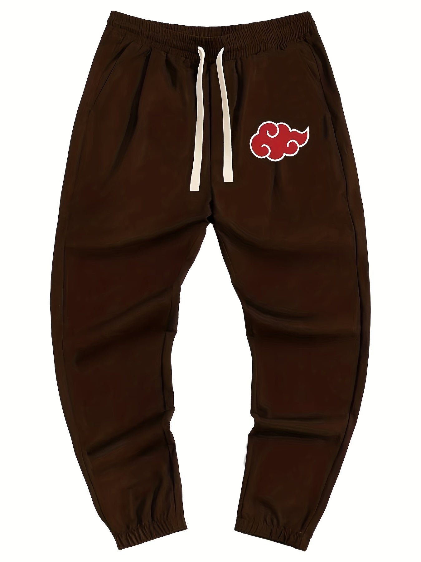 Anime Cloud Print Drawstring Sweatpants Loose Fit Pants Men's Casual Joggers