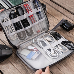 Versatile Data Cable Storage Bag Travel Zipper Electronic Accessories Bag