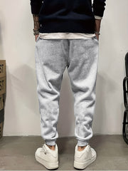 Letter Pattern Printed Men's Trousers with Pockets Drawstring Sweatpants