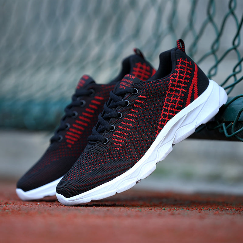 Women's Mesh Knitting Sneakers Lace-up Thick Sole Running Shoes